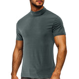 1 x RAW Customer Returns Aro Lora Men Slim Fit Turtleneck Tshirt Muscle Basic Thin Lightweight Tees Sports Underwear Work Green L - RRP €23.1