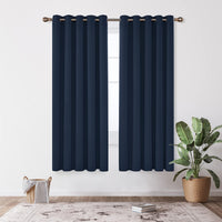 1 x RAW Customer Returns Deconovo cold protection curtain, opaque blackout curtain, cold protection curtains for children s room, 183 x 168 cm height x width , dark blue, set of 2 - RRP €36.97