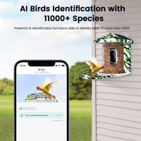 1 x RAW Customer Returns Luvan Smart Bird House with Camera, 1080P HD Bird Watching Camera, Automatic Recording of Bird Videos, AI Identification of 11,000 Bird Species, Wireless Outdoor Bird House with Solar Panel - RRP €107.4