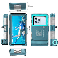 1 x RAW Customer Returns Professional Waterproof Diving Case for Snorkeling, 15m 50ft Underwater Photo and Video Protective Case with Lanyard for iPhone 14 13 12 11 Pro Max XR XS Samsung S23 S22 S21 etc. Teal Blue - RRP €40.33