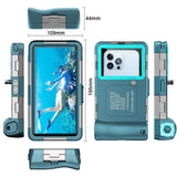 1 x RAW Customer Returns Professional Waterproof Diving Case for Snorkeling, 15m 50ft Underwater Photo and Video Protective Housing with Lanyard for iPhone 14 13 12 11 Pro Max XR XS Samsung S23 S22 S21 etc. Teal Blue - RRP €40.22