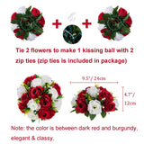 1 x RAW Customer Returns BLOSMON Bouquet Flower Arrangements Artificial Decoration Rose 2 Pcs Carmine Red White Artificial Bouquet Flowers Table Decoration Flower Ball Valentine s Day Rose Bouquet for Wedding Mother s Day Gift - RRP €20.98