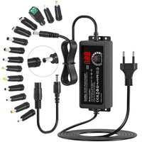 1 x RAW Customer Returns SoulBay 72W 3-24V Universal Power Supply, Universal AC DC Adapter Charger with 14pcs DC Tips Reverse Polarity Cable for CCTV Camera LED Strip Household Electronics - 3000mA Max. - RRP €22.61