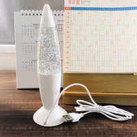 1 x RAW Customer Returns Riaxuebiy Glitter Lava Lamp LED Vintage Mini 7.28 Inch Night Light Lamp with USB Multi Color Changing Rocket Light for Children Boys Girls Bedroom Gift White, USB  - RRP €18.14