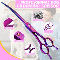 1 x RAW Customer Returns JASON 7.5 Thinning Scissors for Dogs - Professional Thinning Scissors Dog Scissors with 36 Teeth Japanese Stainless Steel Grooming Scissors for Dogs Cats, Purple - RRP €23.66