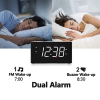 1 x RAW Customer Returns iTOMA clock radio, Bluetooth, large LED display, FM radio, dual alarm radio clock, USB charging port, alarm clock, night light, dimmer, snooze, sleep timer CKS507 - RRP €28.44