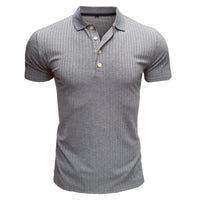 1 x Brand New Men s Polo Shirts Short Sleeve Men s Short Sleeve Breathable Summer Slim Fit Men s Shirts Short Sleeve Casual Shirt Golf T-Shirt Gray L - RRP €23.18