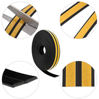 1 x RAW Customer Returns 12M Weather Strips Foam Tape Sealing Strips EPDM Tape Draft Excluder for Doors and Windows Self-Adhesive Seals for Wind Noise Protection Black  - RRP €8.5