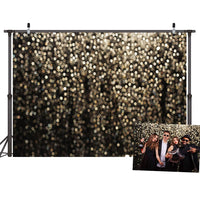 1 x RAW Customer Returns LYWYGG 7x5FT Gold and Black Bokeh Spots Photography Backdrop Abstract Backdrop for Selfie Birthday Party Pictures Vintage Astract Glitter Dot Studio Props Photography Backdrop CP-215 - RRP €17.99