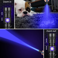 1 x RAW Customer Returns DARKBEAM Rechargeable 365nm UV Flashlight, Wood Lamp Black Light, Portable Ultraviolet Mini LED Clip-on Flashlights, Pet Urine Stain Detectors, 370nm Resin - RRP €21.99