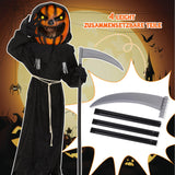 3 x RAW Customer Returns FORMIZON Halloween Pumpkin Grim Reaper Costume for Children, Scary Scarecrow Costume with Pumpkin Mask, Grim Reaper Scythe, Children s Grim Reaper Costume for Halloween Cosplay Costumes L  - RRP €85.53