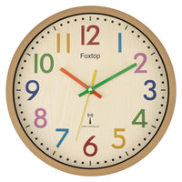 1 x RAW Customer Returns Foxtop Children s Radio Wall Clock Without Ticking Noises Silent Children s Clock Colorful Clock for Boys Girls Children s Room Bedroom Kitchen Living Room School 30 cm - RRP €26.81