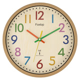 1 x RAW Customer Returns Foxtop Children s Radio Wall Clock Without Ticking Noises Silent Children s Clock Colorful Clock for Boys Girls Children s Room Bedroom Kitchen Living Room School 30 cm - RRP €26.81