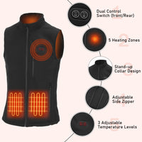 1 x RAW Customer Returns TOMSHOO Heated Vest for Men and Women, Heated Vest with 3 Levels Temperature, 2 Button Setting, Adjustable Side Dimensions, Electric Heat Vest for Outdoor, Skiing, Camping, Motorcycle, More - RRP €50.41