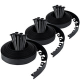 1 x RAW Customer Returns Flexible plastic lawn edging 30 m, black with 90 ground anchors - Height 50 mm - Invisible lawn edging made of recycled plastic - Easy to process - RRP €66.1