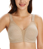 1 x RAW Customer Returns Lemorosy Women s Large Sizes Comfort Full Cup Unpadded Without Underwire Strong Support Classic Bra 80D, Brown  - RRP €24.19