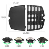 1 x RAW Customer Returns 7644 Cast iron grill grate for Weber Q100, Q1000, Q1200, Q1400 Series, 32 x 21.6 cm grill pan replacement parts for Weber Baby Q 7644 6558 7582 grill set with grill grate replacement parts 6558 7644 grill plate  - RRP €47.88