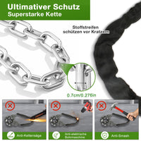 1 x RAW Customer Returns E Scooter lock, handcuff lock for the E Scooter with copper core and round head, bicycle lock chain lock 60cm with storage bag, for bicycle, scooter - RRP €59.99