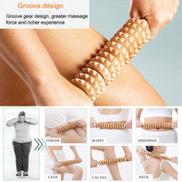 1 x RAW Customer Returns uyoyous 5 pieces fascia roller wood Maderotherapy back massage wooden massage roller with handle back Madero massage roller set legs massage tools wood therapy massager anti cellulite - RRP €23.58