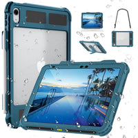 1 x RAW Customer Returns MRUOZRUI Case for iPad 10th Generation Waterproof Shockproof Drop Proof Full Body Protective Case with Built-in Screen Protector, Pencil Holder, Kickstand, Shoulder Strap Teal - RRP €32.99