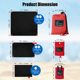 1 x RAW Customer Returns Odoland Foldable Picnic Blanket 160 x 180 cm, Waterproof Beach Blanket, Pocket Blanket, Suitable for Camping, Traveling, Hiking and Beach, Red - RRP €19.76