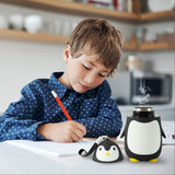 1 x RAW Customer Returns Penguin Water Bottle, Double Wall Stainless Steel Vacuum Flask Cartoon Travel Mug Tea Insulated Coffee Bottle Hot Cold BPA Free Penguins Gifts 250ml Black  - RRP €13.99