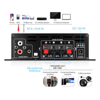 1 x RAW Customer Returns Mini Bluetooth 5.0 Digital Amplifier - Stereo Home and Car Amplifier with USB Music Player - RRP €33.99