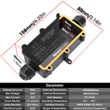 1 x RAW Customer Returns PEBA junction box, underground cable terminal box, 2-way junction box, IP68 waterproof distribution box, external cable connector, electrical external distribution box, 4mm-12mm, black 4 pieces  - RRP €29.8