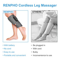 1 x RAW Customer Returns RENPHO Leg Massager, Cordless Calf Massager Foot Massager 3 Modes and 3 Intensities Rechargeable Pressure Massager Muscle Relaxation for Mother, Father Single Pack  - RRP €59.99