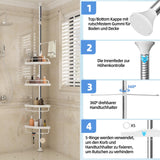 1 x RAW Customer Returns GOOPOOL Height-adjustable shower shelf without drilling, shower shelf, rust-proof corner shelf, bathroom organizer, bathroom shelf with 4 baskets and 1 towel holder for bathtub and bathroom 70-320M white - RRP €29.99