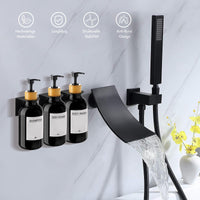 2 x RAW Customer Returns RISAKOGO Soap Dispenser Wall Mounted Without Drilling, Set of 3 500ml Soap Dispenser Wall Black Shampoo Dispenser Shower Dishwashing Liquid Dispenser Shampoo Dispenser for Kitchen Bathroom - RRP €45.22