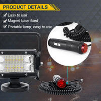 1 x RAW Customer Returns RIGIDON 1 Pcs LED work light with magnetic base, 5 inch 13cm 72W 12V 24V LED floodlight, offroad lighting for car SUV ATV, tractor, truck, 4x4, boat, 6000K LED searchlight, work light - RRP €29.99