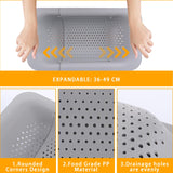 1 x Brand New CYEER 2 pieces strainer basket sink 36-49cm, strainer kitchen extendable, BPA free sink strainer, kitchen strainer, pasta strainer, sink strainer for hanging, filter shelf for washing vegetables and fruit gray  - RRP €10.07