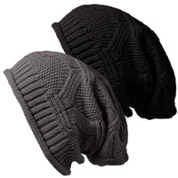 1 x RAW Customer Returns YSense 2-pack winter hats for women, knitted hats, warm slouch beanie with fleece lining, reusable - RRP €11.09