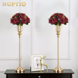 2 x Brand New Nuptio Wedding Centerpieces with Table Flowers - 2 Pieces 24cm Diameter Burgundy Artificial Flowers Ball Roses - Fake Rose Arrangements for Weddings Birthday Party Decorations - RRP €43.18