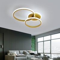 1 x RAW Customer Returns LED Ceiling Light Gold Modern, 42W 4700LM Creative Round Ceiling Lamp, Acrylic Ceiling Lamps, Living Room Lamp Ceiling Lighting for Bedroom Living Room Kitchen Dining Room, 6500K Cold White Light, 52CM - RRP €47.99