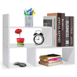 1 x RAW Customer Returns Voency Bookshelf Small Desktop Organizer Bookcase, Wooden Bookshelf, Adjustable Bookcase, Extendable Standing Shelf for Office Supplies, Home Decor and Kitchen - RRP €30.99