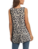 1 x Brand New AUSELILY Women s Casual Sleeveless V-Neck T-Shirt Leopard,S  - RRP €22.79