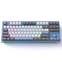 1 x RAW Customer Returns KEMOVE K87 Gaming Keyboard Mechanical Wireless, 2.4 GHz Bluetooth Wired 80 TKL Keyboard with Red Switches, RGB Lighting, Multimedia Keys, US Layout for Win Mac, Blue - RRP €80.66