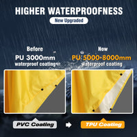 1 x RAW Customer Returns Anyoo Lightweight Rain Poncho Waterproof Rain Jacket Ripstop Breathable Multi-Purpose Raincoat with Hood Foldable Protective Blanket Shelter Tarp for Outdoor Camping Hiking Fishing Yellow  - RRP €22.18