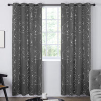 1 x RAW Customer Returns Deconovo blackout curtains for bedroom thick thermal curtain cold protection heat protection thermal curtains with eyelets darkening curtain with pattern, 245 x 140 cm height x width , diamond light grey, set of 2 - RRP €30.29