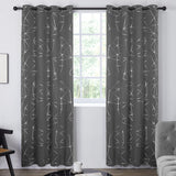 1 x RAW Customer Returns Deconovo blackout curtains for bedroom thick thermal curtain cold protection heat protection thermal curtains with eyelets darkening curtain with pattern, 245 x 140 cm height x width , diamond light grey, set of 2 - RRP €30.29