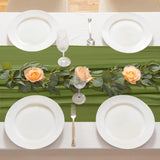 20 x Brand New ZEFAN Chiffon table runner, chiffon decorative fabric, green table runner, delicate table decoration for birthdays, weddings and communion services green  - RRP €408.0