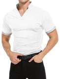 1 x RAW Customer Returns KUYIGO Men s Short Sleeve Polo Shirts Basic Design Cotton Shirts Slim Fit Casual M White - RRP €25.99