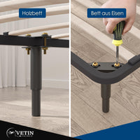 1 x RAW Customer Returns VETIN 4 pieces bed legs, bed feet adjustable 18-33 cm, adjustable bed foot, support foot adjustable bed, metal furniture feet suitable for cupboard, sofa, bed frame, spare parts 4  - RRP €26.21