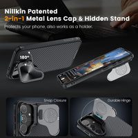 1 x RAW Customer Returns Nillkin Case Compatible with Samsung Galaxy S24 Ultra 6.8 inch , Camera Protection CamShield Prop Phone Case with Magnetic Camera Cover Stand, Anti-Spy Armor Protective Case, Black - RRP €22.18