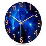 1 x RAW Customer Returns Lafocuse Star Glass Wall Clock, Silent Creative Modern Blue Clock, Starry Sky Non-Ticking Design for Living Room Bedroom Kitchen - RRP €18.58