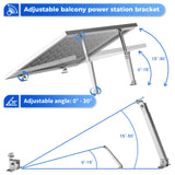 1 x RAW Customer Returns woefste 2 pairs of solar panel brackets, balcony power plant, mounting bracket for solar modules, roof bracket set, aluminum, adjustable module wall bracket, complete set for balcony, flat roof. - RRP €50.34