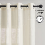 1 x RAW Customer Returns Topfinel Curtains Semi-Transparent Voile Curtains with Eyelets Light Beige Curtain 140x245cm Curtains Living Room Modern Linen 2 Pieces - RRP €35.78