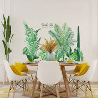 1 x RAW Customer Returns DIY Large Green Plant Leaves Wall Sticker, VASZOLA Removable Tropical Plants Wall Stickers Wall Decoration Watercolor Palm Leaves Plants Wall Stickers Art Murals for Living Room Bedroom - RRP €12.1